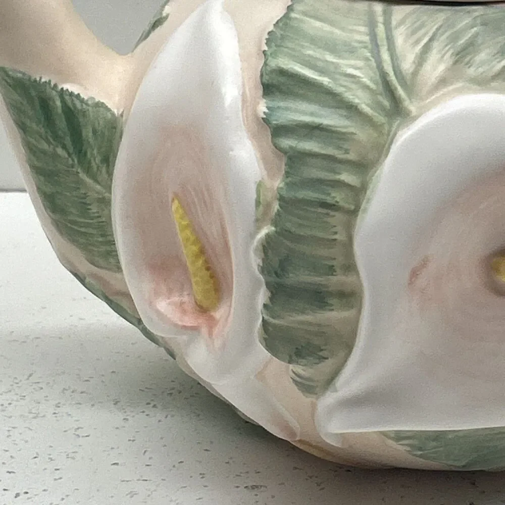Fritz & Floyd Calla Lily 1987 Tea Pot Decorative‎ Collectible Hand Painted Japan
